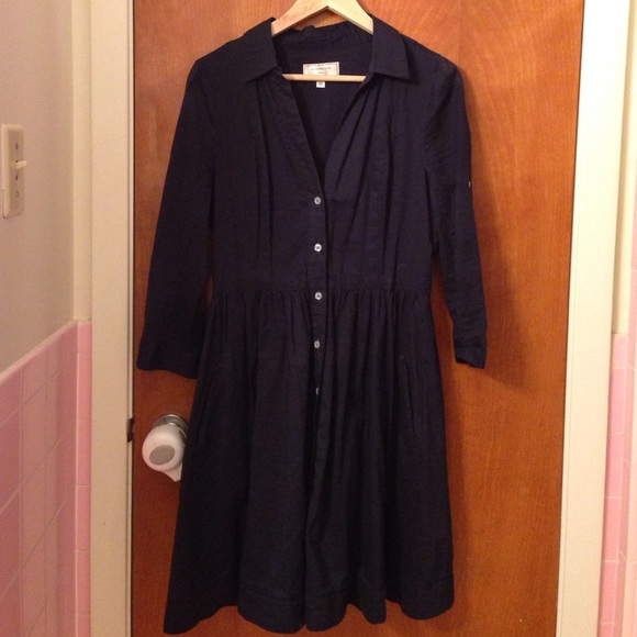 Moulinette Souers sz8 dark navy shirt dress