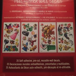Unopened Super Mario peel & stick wall decals!