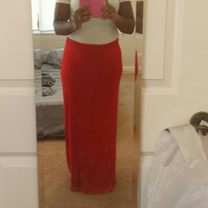 Red Maxi Skirt
