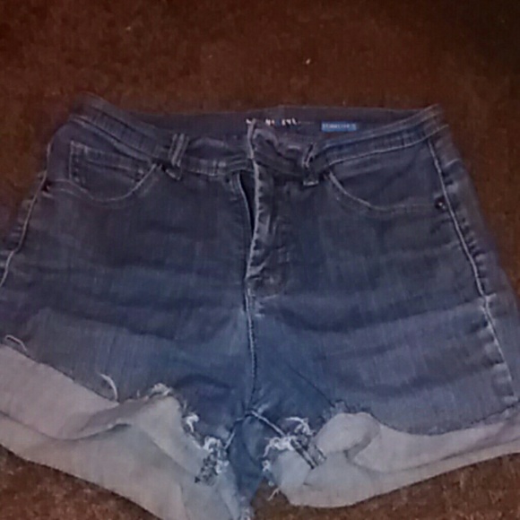 High waisted blue shorts