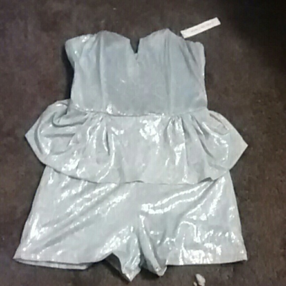 Silver Party Romper - Picture 1 of 4
