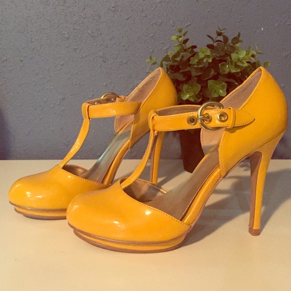 Yellow Mary Jane Pumps