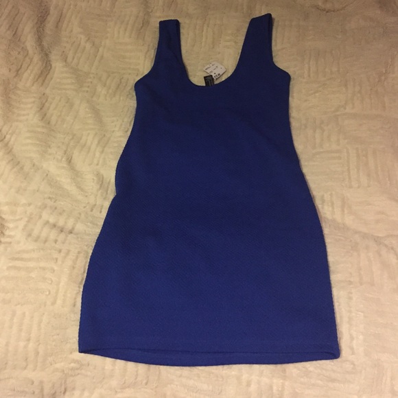 Royal Blue Textured Body Con Dress
