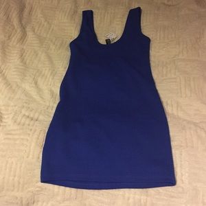 Royal Blue Textured Body Con Dress