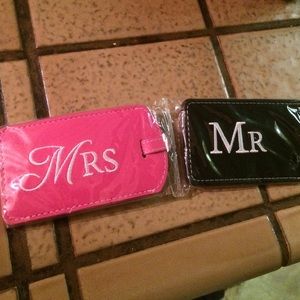 Adorable couple luggage tags
