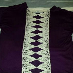wet seal size 2x crochet open back shirt.