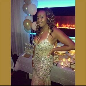 All Over Mesh & Sequin Gown