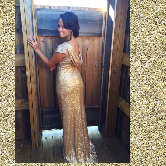 REDUCED! Gold prom/pageant/bridesmaid dress