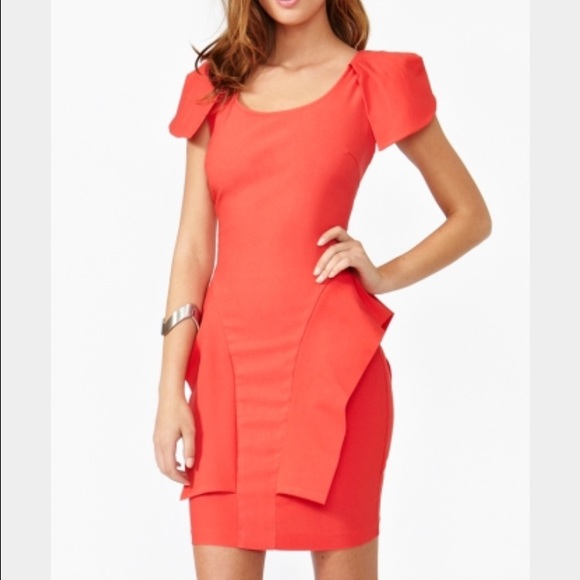 Red peplum dress