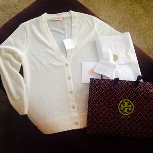 AUTHENTIC NWT Tory Burch Ivory Cardigan 🅿️🅿️90