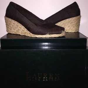 Dark Brown Wedged Ralph Lauren Shoes