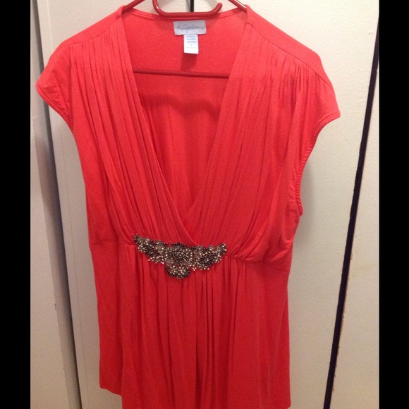 K Jordan coral empire waist top