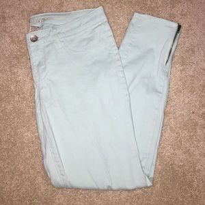 Mint zippered jeans