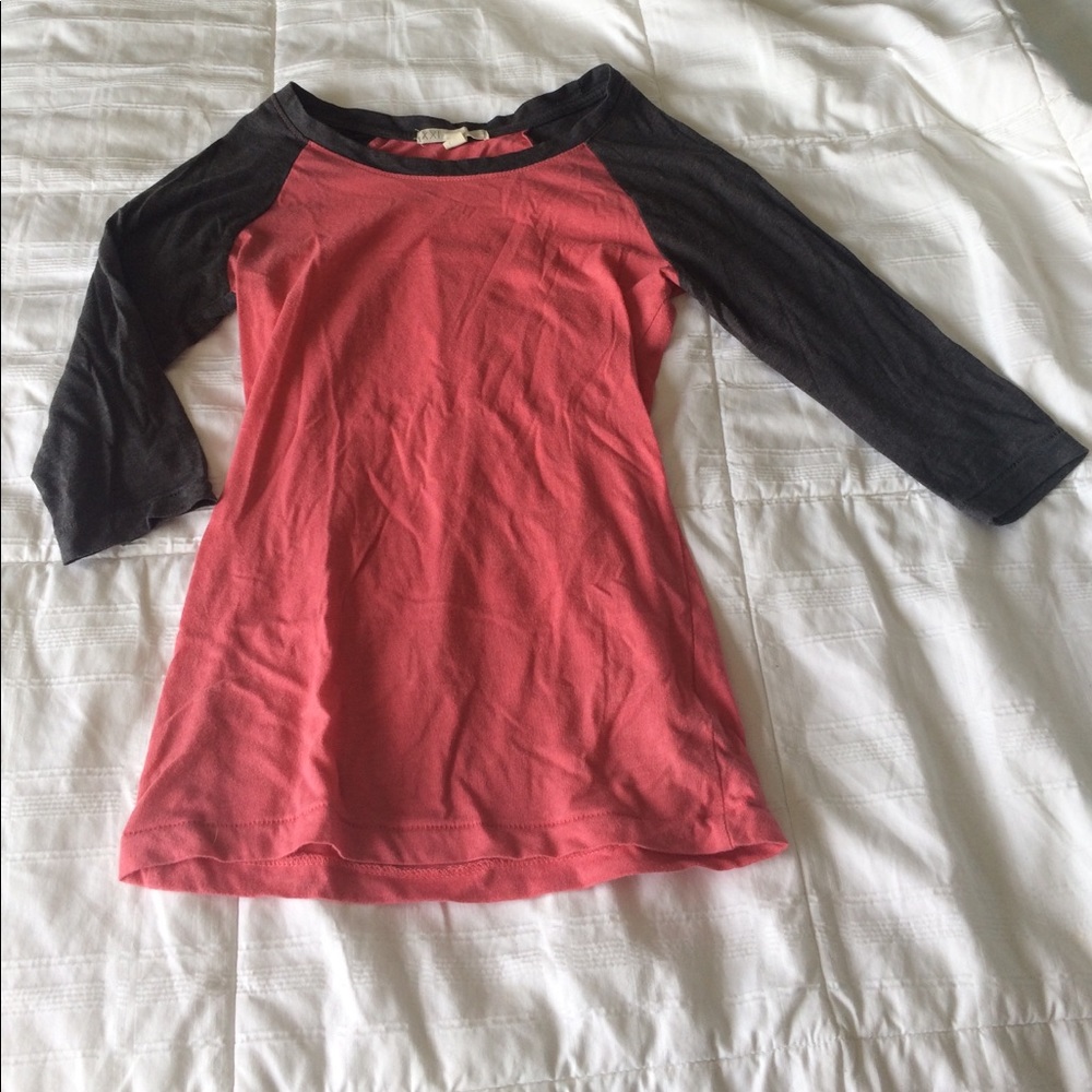 XXI Pink and Grey Baseball Tee