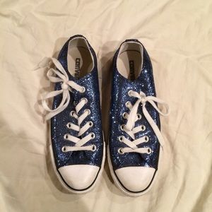 Blue sequin Converse
