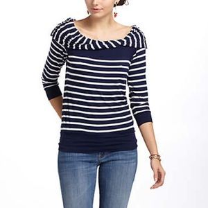 Anthropologie striped boat neck top
