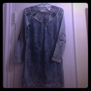 Sexy Acid wash denim mini dress!