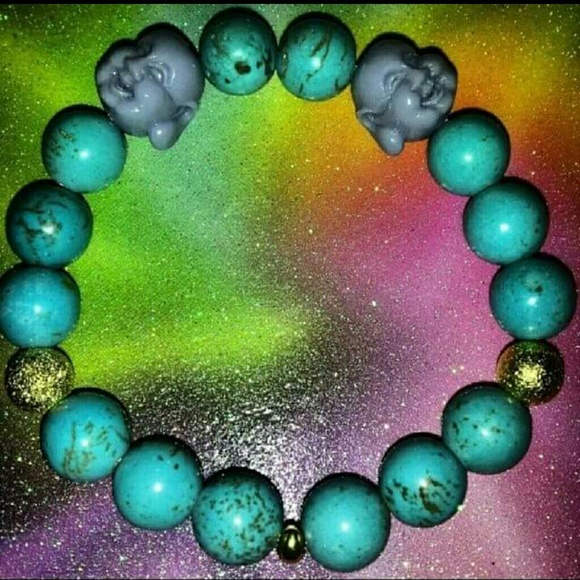 Buddha Bracelet Purple and turquoise