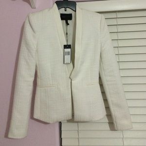 White knit blazer