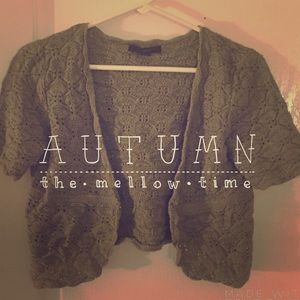 short sleeve green knit cardigan