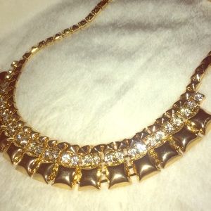 Gold and crystal necklace