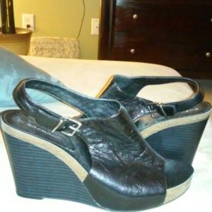 BCBG Generation Leather Wedge Mule