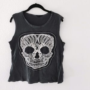 Urban Outfitters grey skull muscle tank