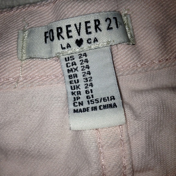 Light Wash-Baby Pink Ripped Shorts ☼ - Picture 2 of 4