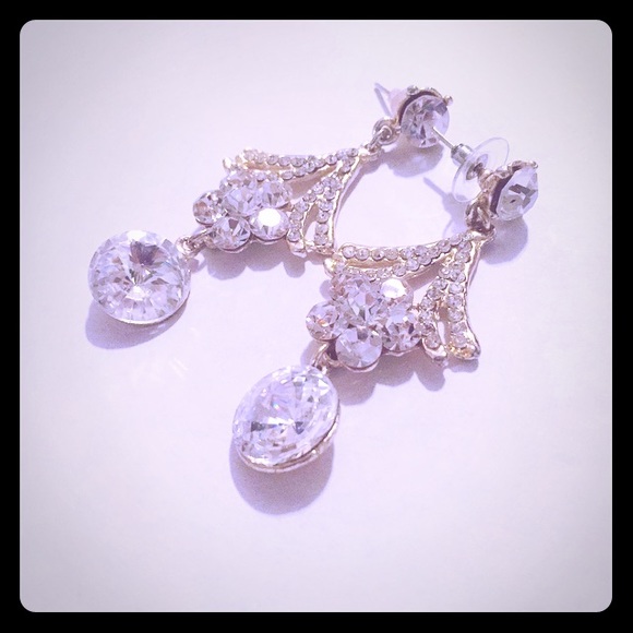 Dull gold and silver earrings