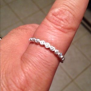 Sterling silver princess cut cubic zirconia ring