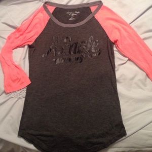 Black and Hot Pink Baseball T