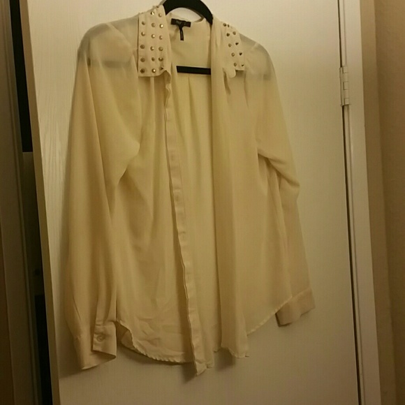 Long sleeve studded blouse
