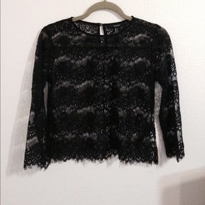 Forever21 Black Lace Crop Top