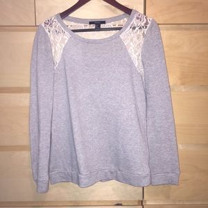 Gray sweater with lace