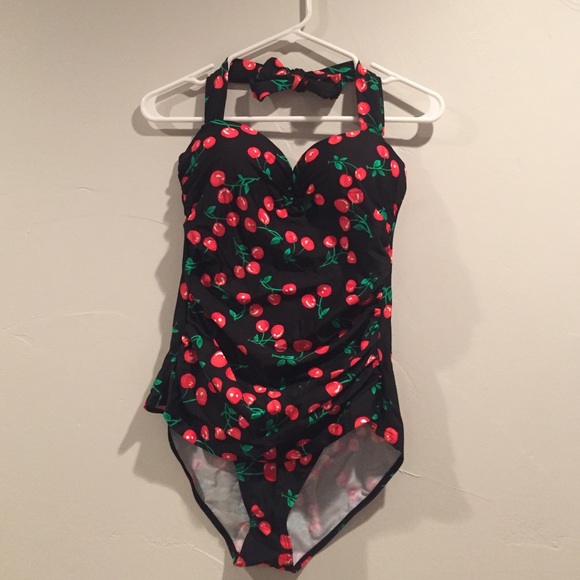 Cherry print bathing suit
