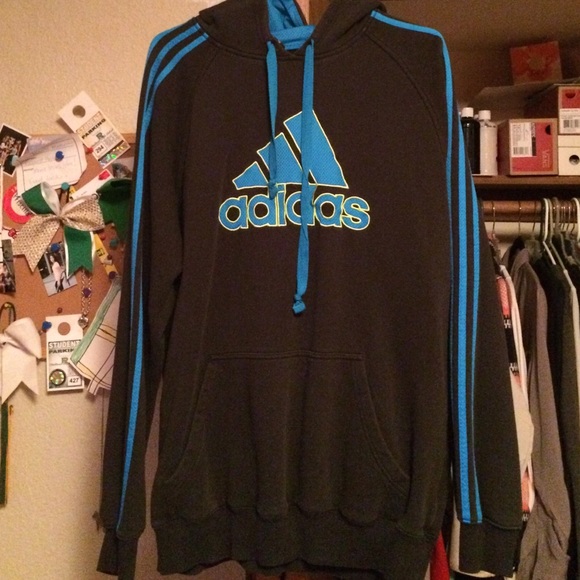 Adidas black, and blue men sweatshirt