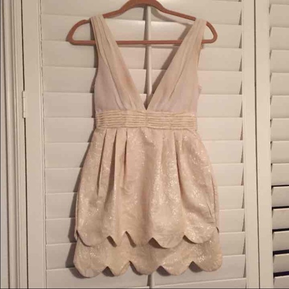 Nude mini dress