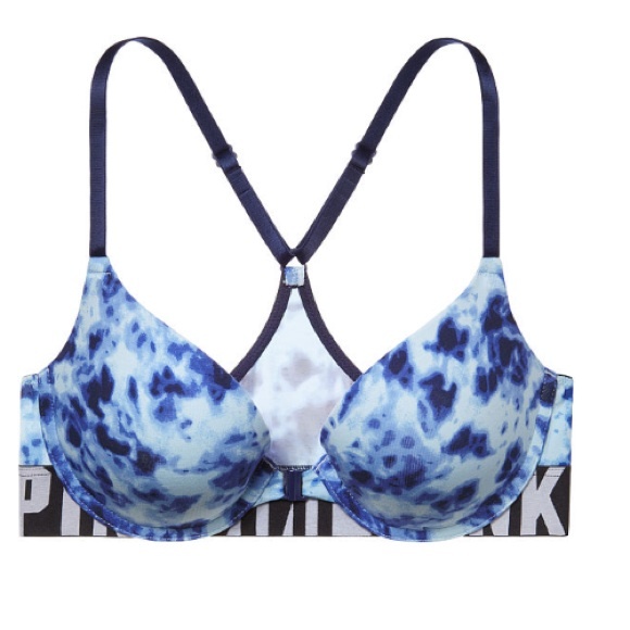 New Victoria's Secret PINK Lightly Lined Bra 32C Tie Dye - Picture 1 of 3