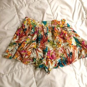 LF tropical flowy shorts