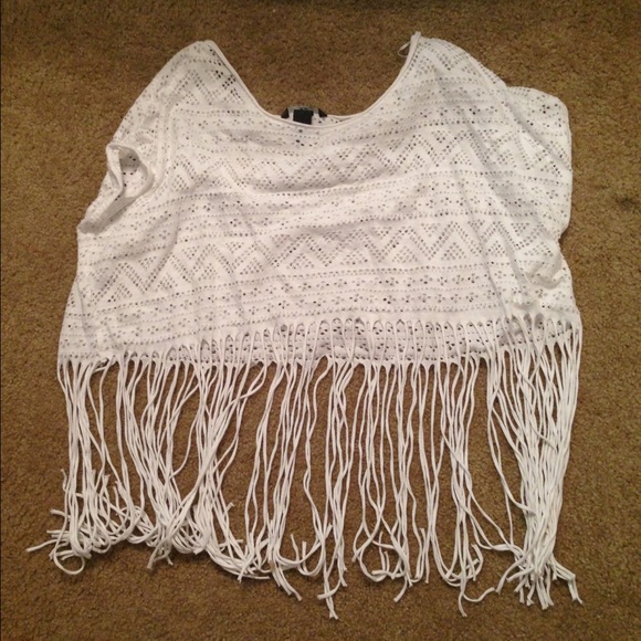 White fringe top