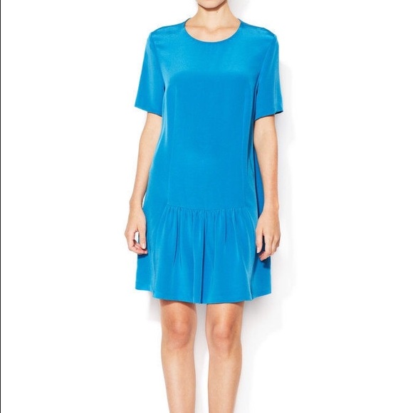NWT Thakoon Silk Ruffle Blue Shift Dress Sz 8 $850