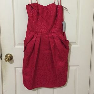 Max and Cleo strapless red dress: size 6/Medium.