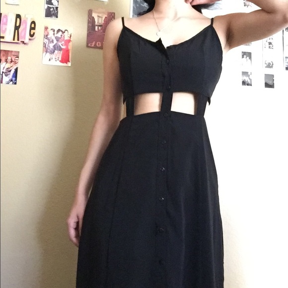 Pins and Needles Button-Front Caged Maxi Dress - Picture 3 of 3