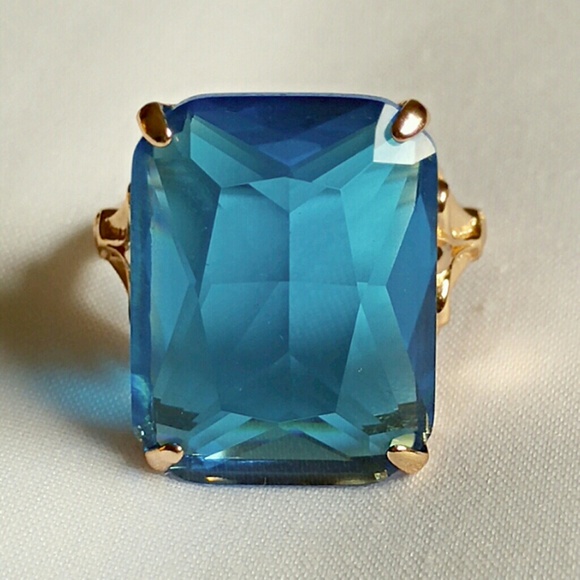 🚫SOLD🚫20ct Bl Topaz & Rose Gold over Silver Ring - Picture 2 of 4