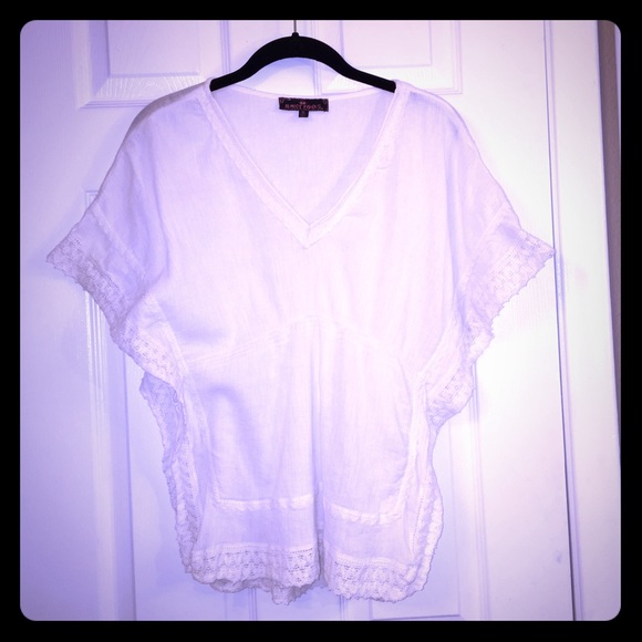 White Pancho Style Top