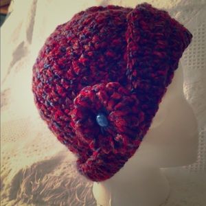 NWOT- Crochet Hat with flower
