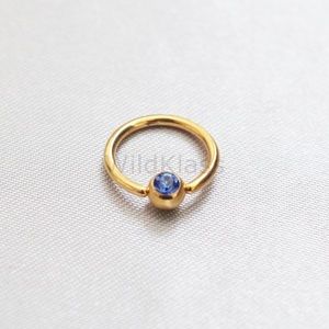 Captive Bead Ring Gold Gemmed 14g Septum Ring