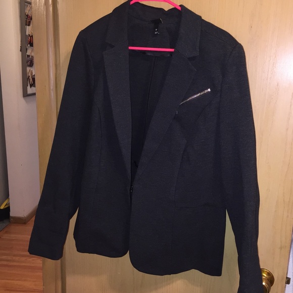 Lane Bryant Jackets & Blazers - Charcoal moto style ponte blazer