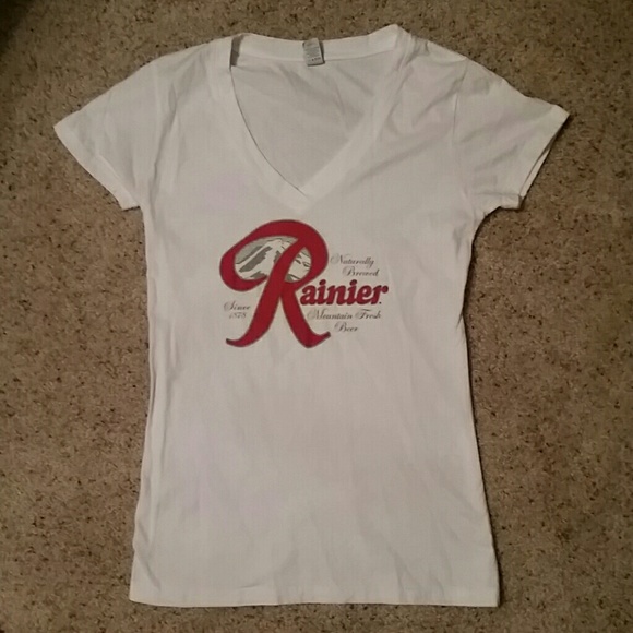 Womens Rainier Beer Shirt PNW Seattle Tacoma sz M
