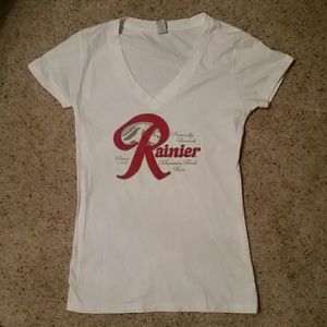 Womens Rainier Beer Shirt PNW Seattle Tacoma sz M